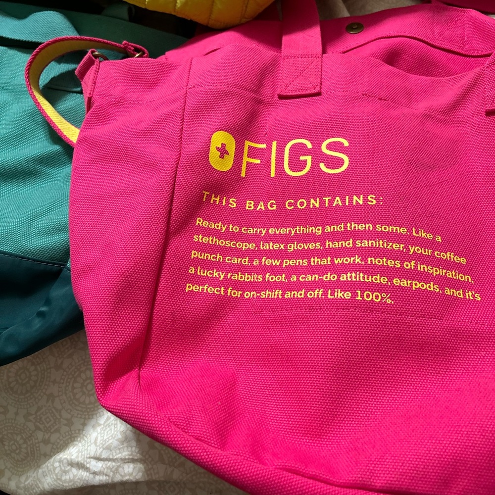 Figs brand utility tote - hot pink.
